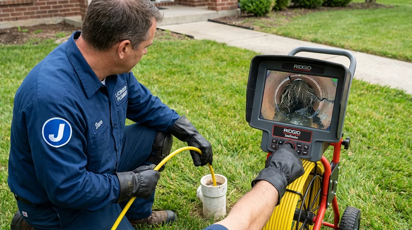 Sewer camera inspection being performed by Johns Plumbing LLC in Tannersville